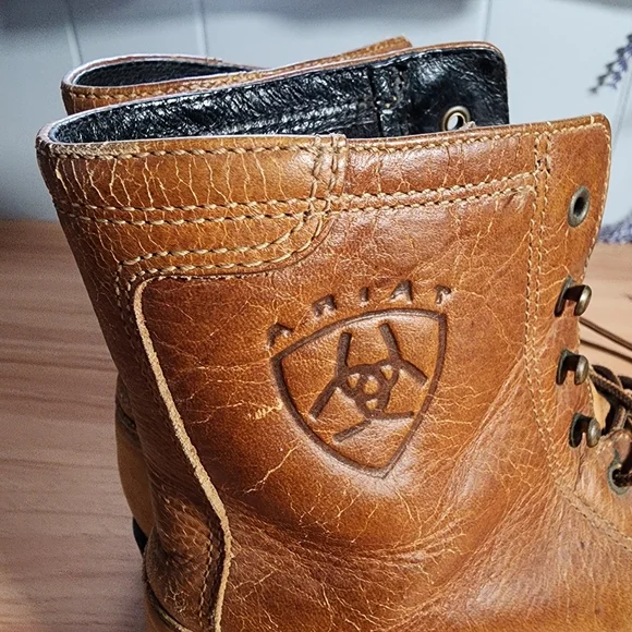 Ariat Brown Leather Boots Size 8 - Picture 4 of 14